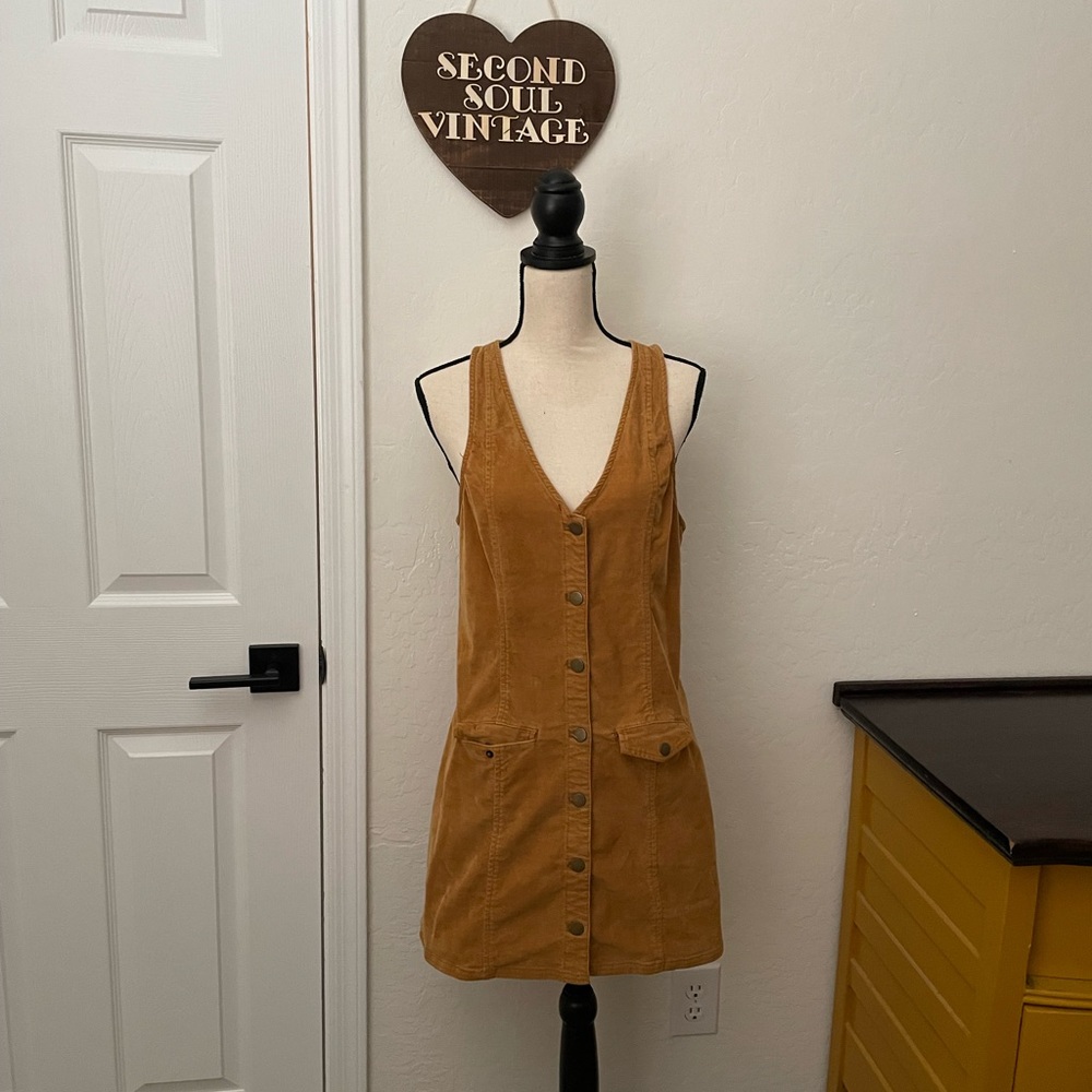 Cooperative Mustard Jumper Cord Dress L